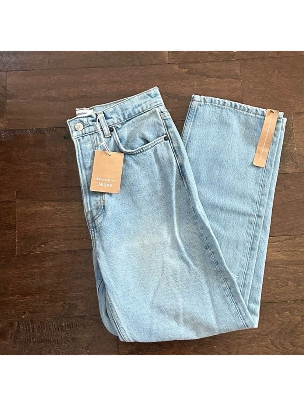 Reformation Cynthia High Rise Straight Leg distressed jeans -size 27-NWT - Picture 2 of 11